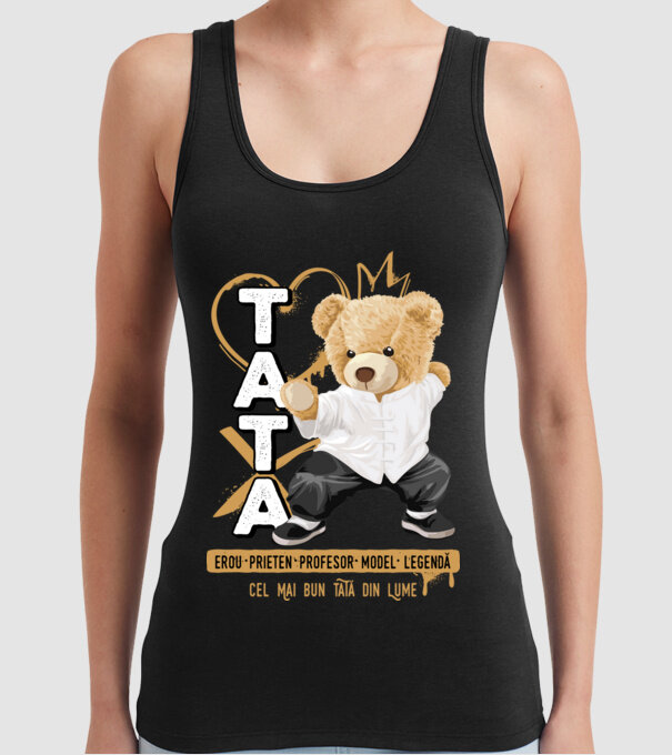 Tati Teddy model negru pe tricou