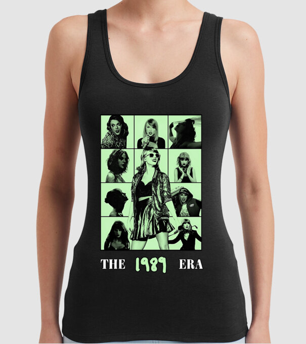 Taylor Swift ERAS green model negru pe tricou