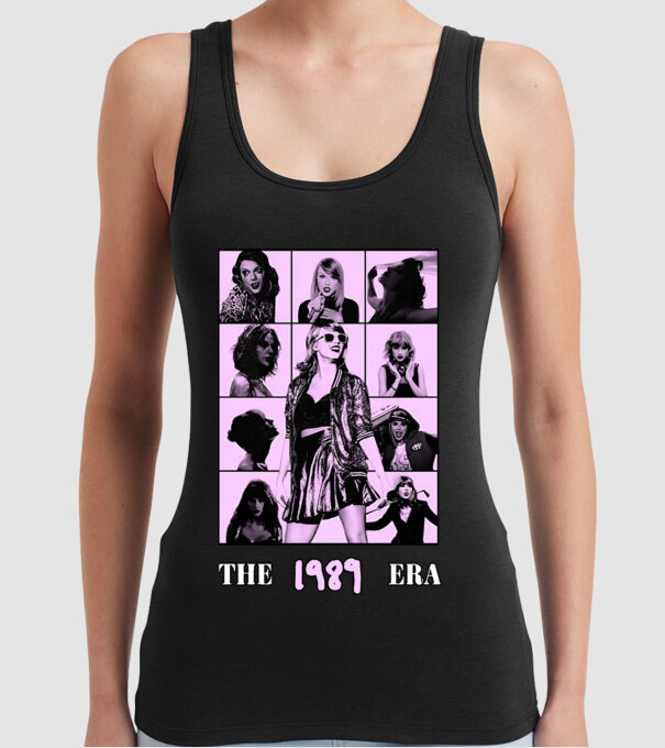 Taylor Swift ERAS lilac model negru pe tricou