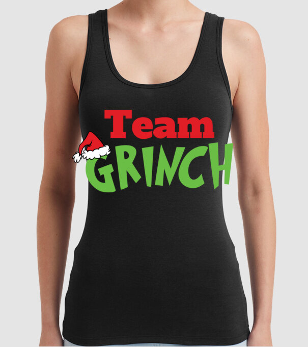 Team Grinch model negru pe tricou