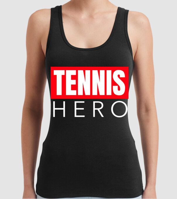 TENNIS HERO model negru pe tricou