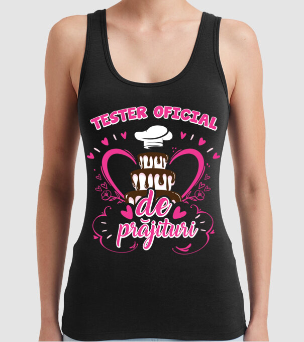 tester oficial de prăjituri model negru pe tricou