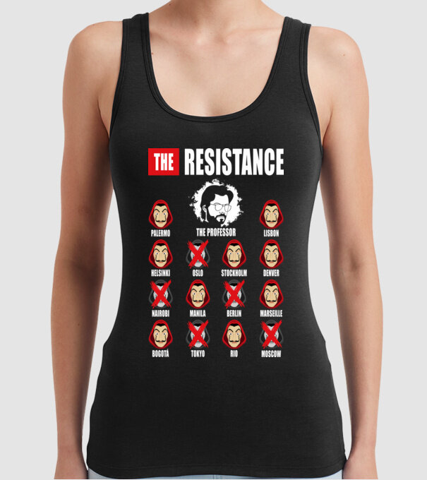 the resistance la casa de papel model negru pe tricou