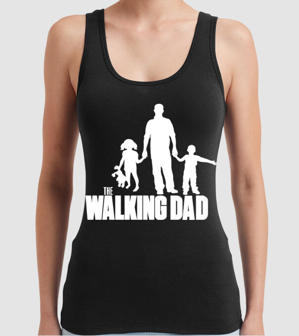 The Walking Dad model negru pe tricou