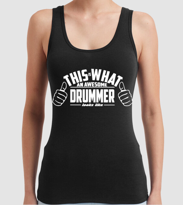 This is what an awesome drummer looks like model negru pe tricou