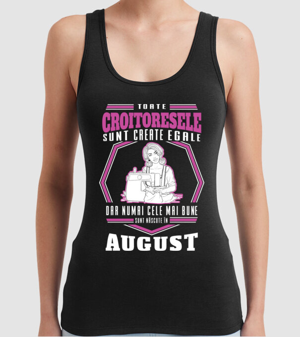 Toate croitoresele august model negru pe tricou