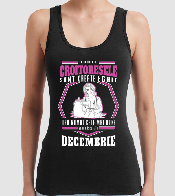 Toate croitoresele decembrie model negru pe tricou