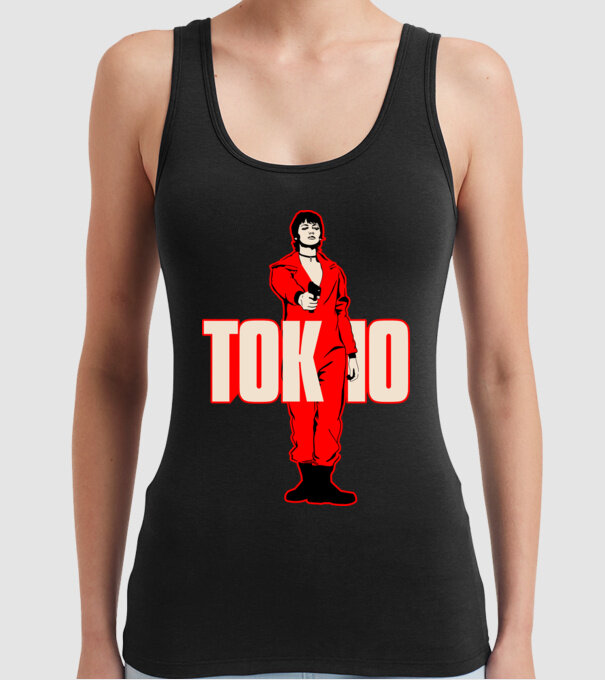tokyo la casa de papel model negru pe tricou