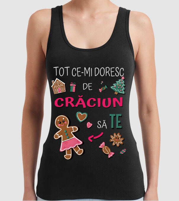 Tot ce-mi doresc de Crăciun să TE Femei Negru model negru pe tricou