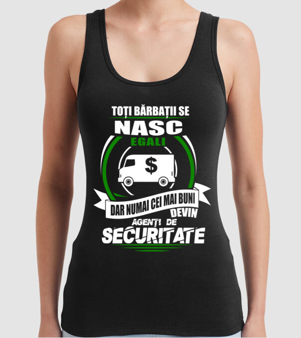 Toți bărbații se nasc egali agenți de securitate model negru pe tricou