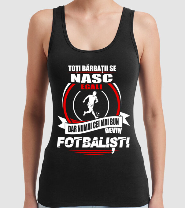 Toți bărbații se nasc egali fotbaliști model negru pe tricou