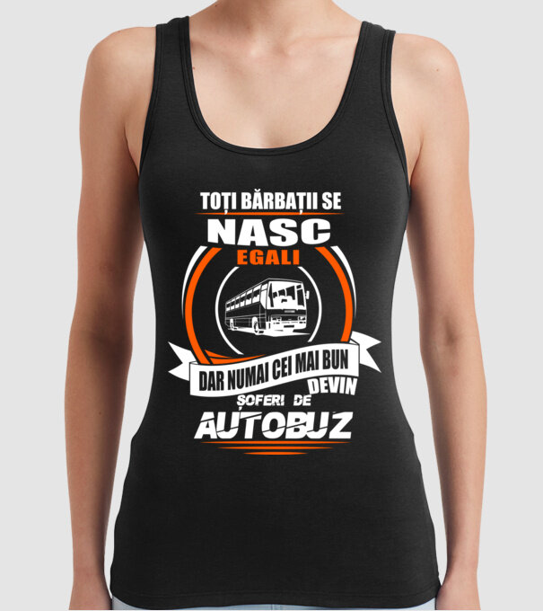 Toți bărbații se nasc egali șoferi de autobuz model negru pe tricou