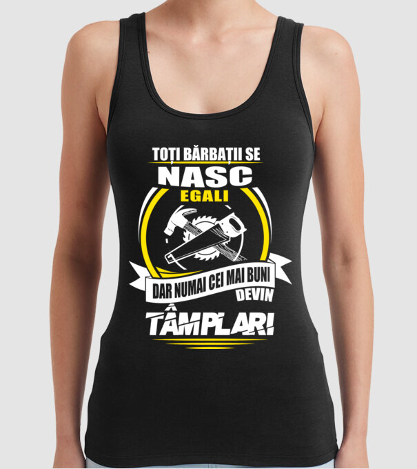 Toți bărbații se nasc egali tâmplari model negru pe tricou