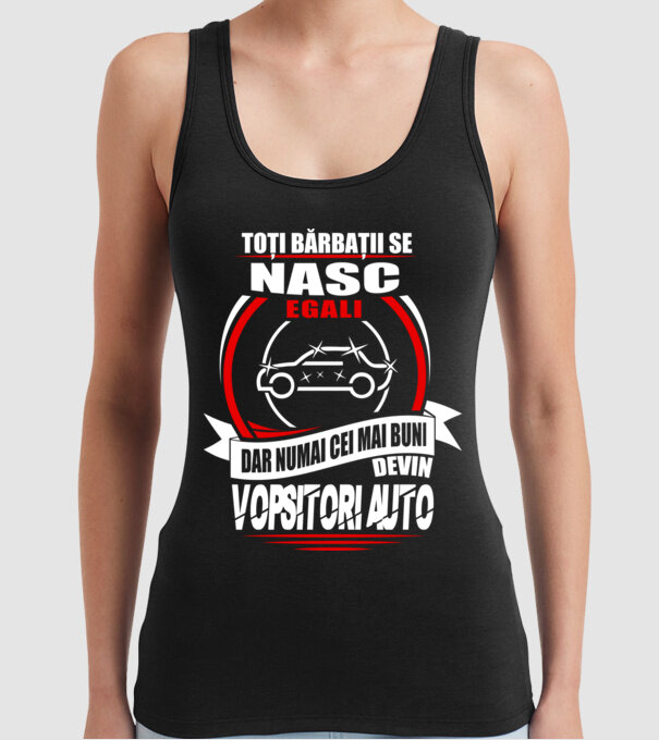 Toți bărbații se nasc egali vopsitori auto model negru pe tricou