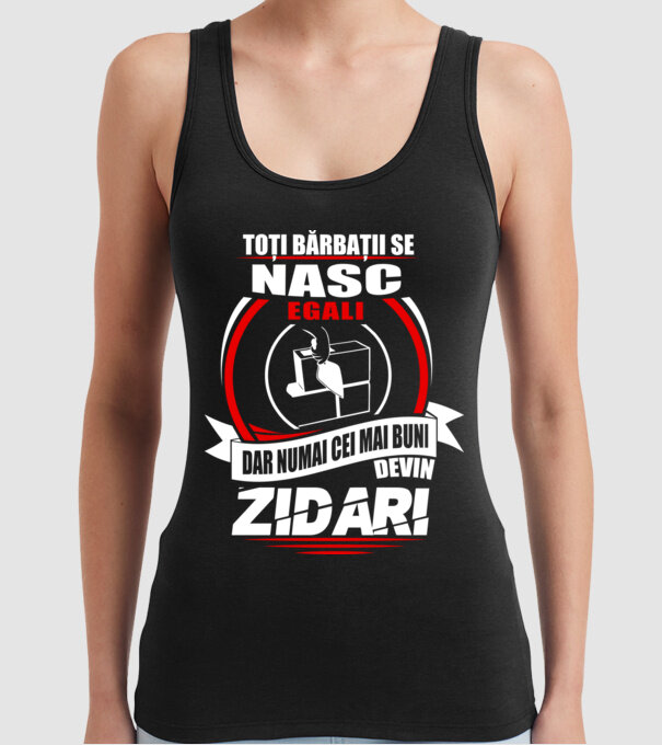 Toți bărbații se nasc egali zidari model negru pe tricou
