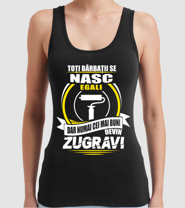 Toți bărbații se nasc egali zugravi model negru pe tricou