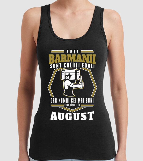 Toți barmanii creați egali August model negru pe tricou