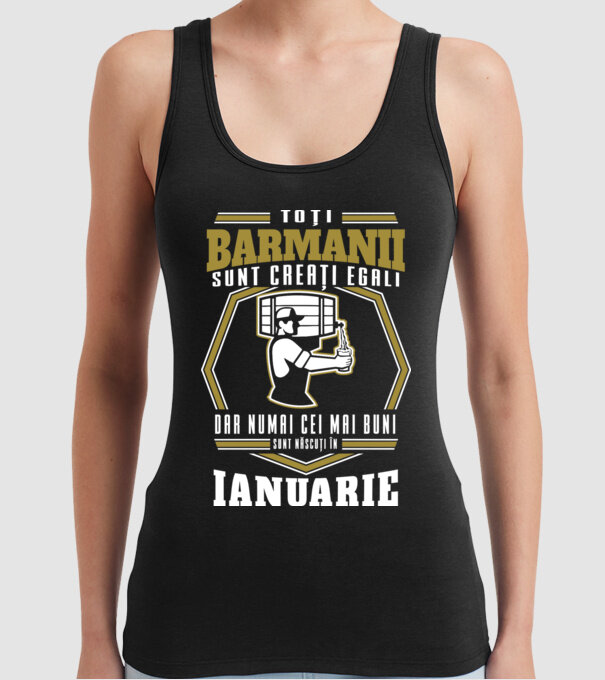 Toți barmanii creați egali ianuarie model negru pe tricou