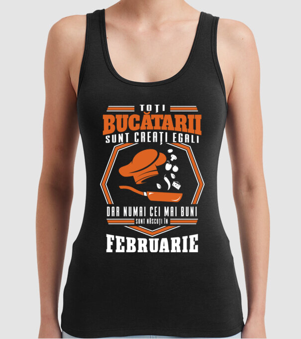 Toți bucătarii sunt creați egali februarie model negru pe tricou