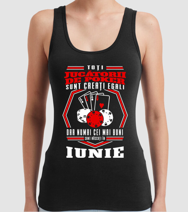 Toți jucătorii de poker sunt creați egali iunie model negru pe tricou