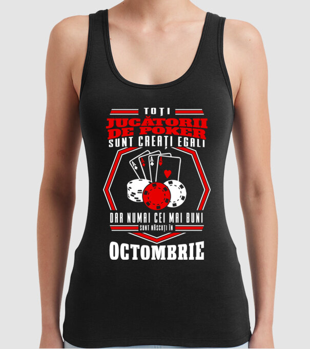 Toți jucătorii de poker sunt creați egali octombrie model negru pe tricou