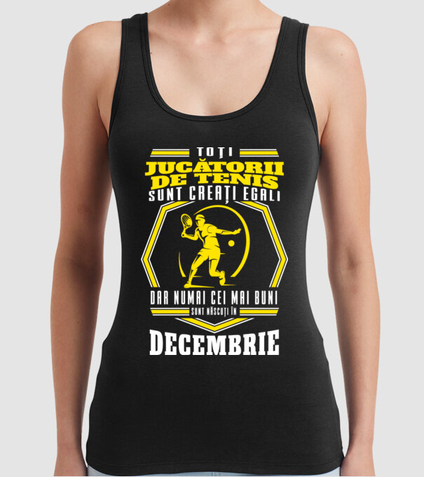 Toți jucătorii de tenis sunt creați egali decembrie model negru pe tricou