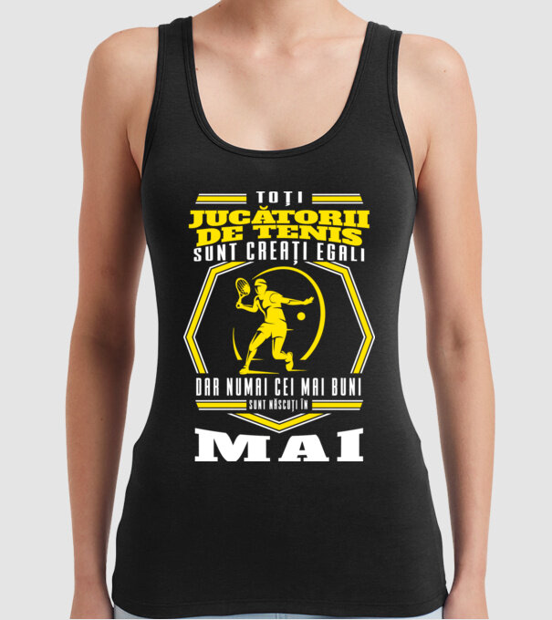 Toți jucătorii de tenis sunt creați egali mai model negru pe tricou