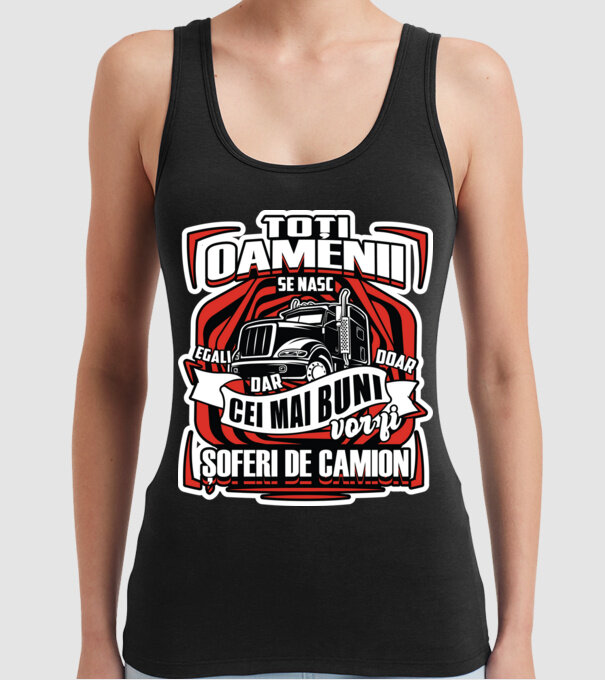 Toți oamenii șoferi de camion model negru pe tricou