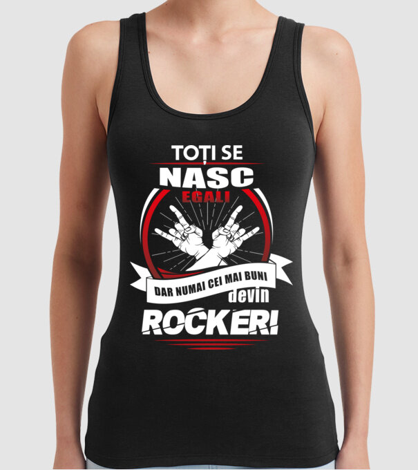 toți se nasc egali, dar numai cei mai buni devin rockeri model negru pe tricou