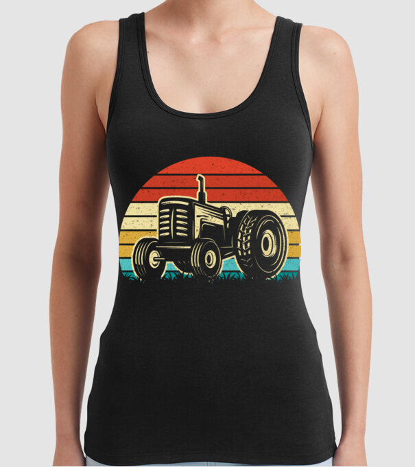 TRACTOR model negru pe tricou