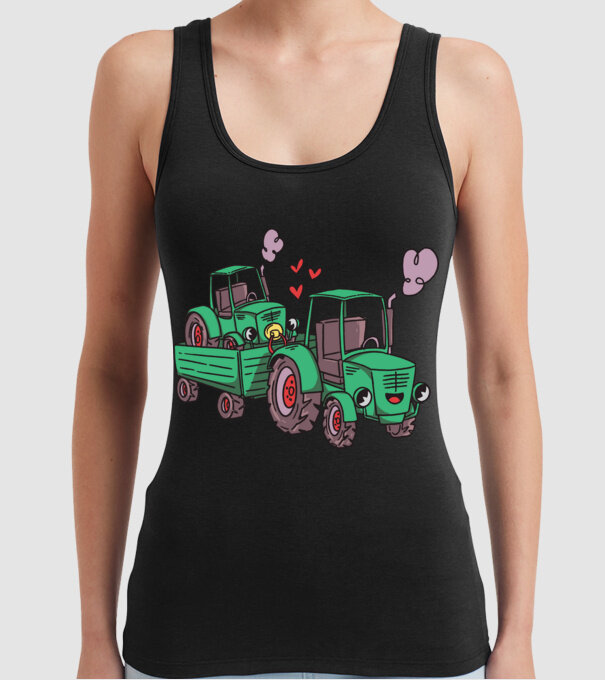 TRACTOR model negru pe tricou