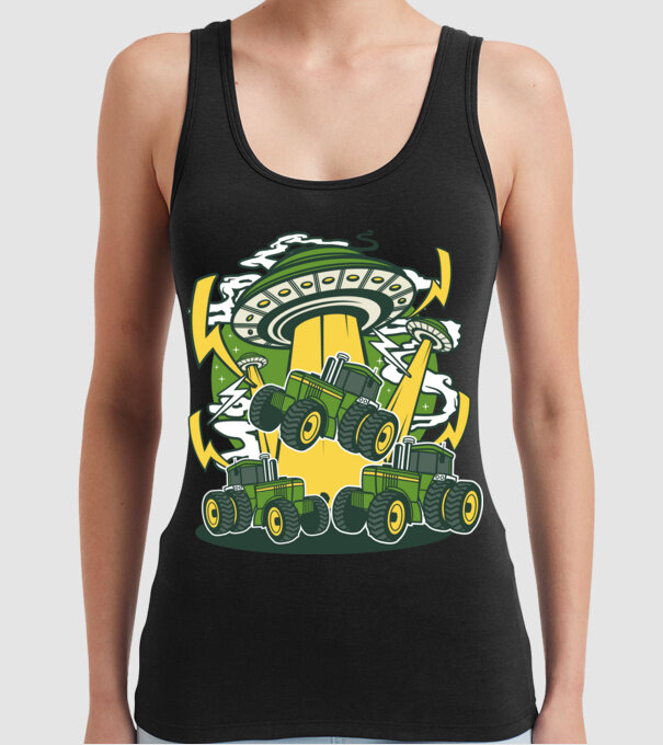 TRACTOR model negru pe tricou