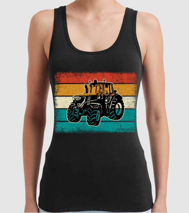 TRACTOR model negru pe tricou