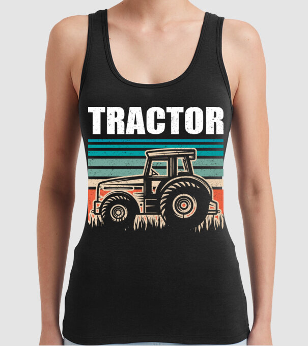 TRACTOR model negru pe tricou