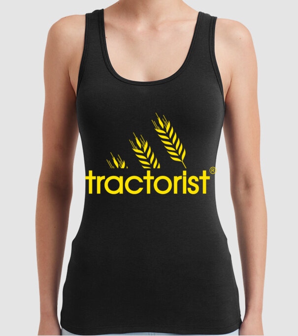 tractorist model negru pe tricou
