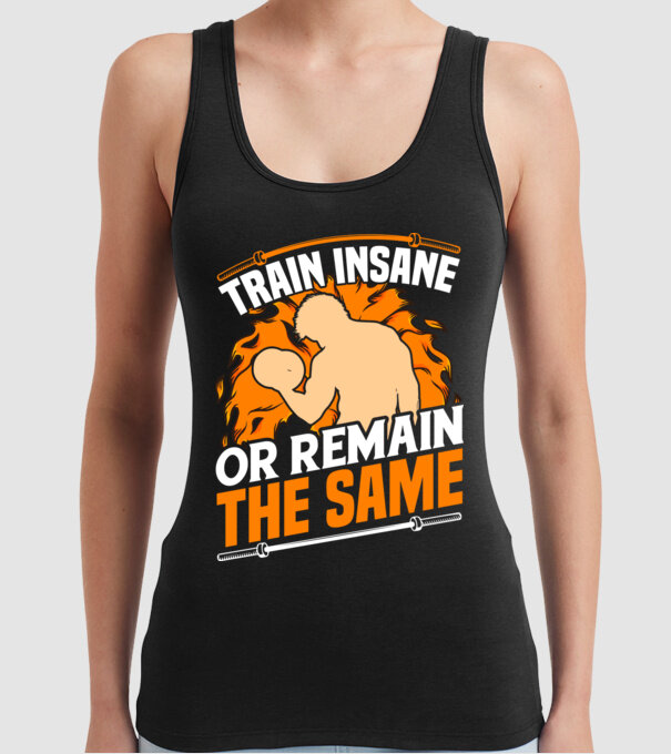 Train insane model negru pe tricou