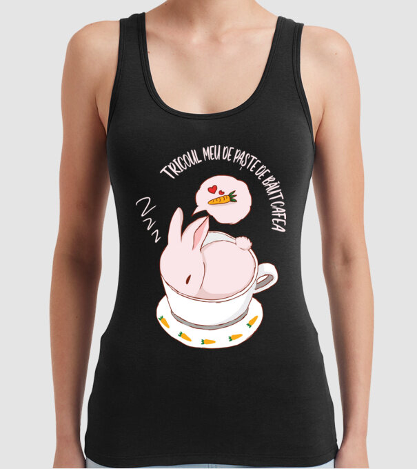 tricoul meu de Paște de băut cafea model negru pe tricou