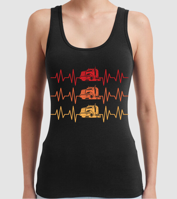 truck driver model negru pe tricou