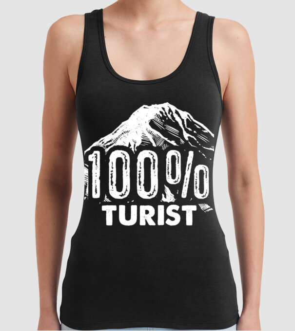 turist model negru pe tricou