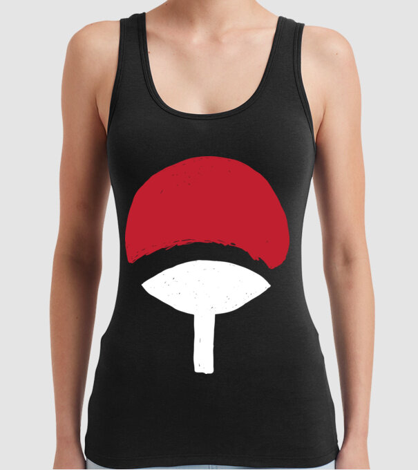 Uchiha logo model negru pe tricou