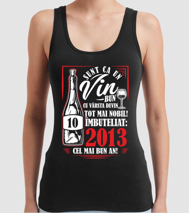 Un Vin Bun 10 2013 drk model negru pe tricou