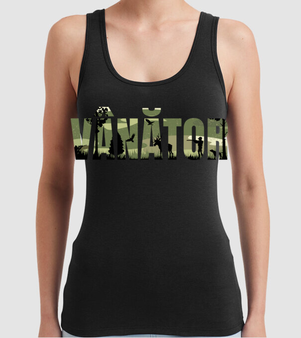 VÂNĂTOR model negru pe tricou