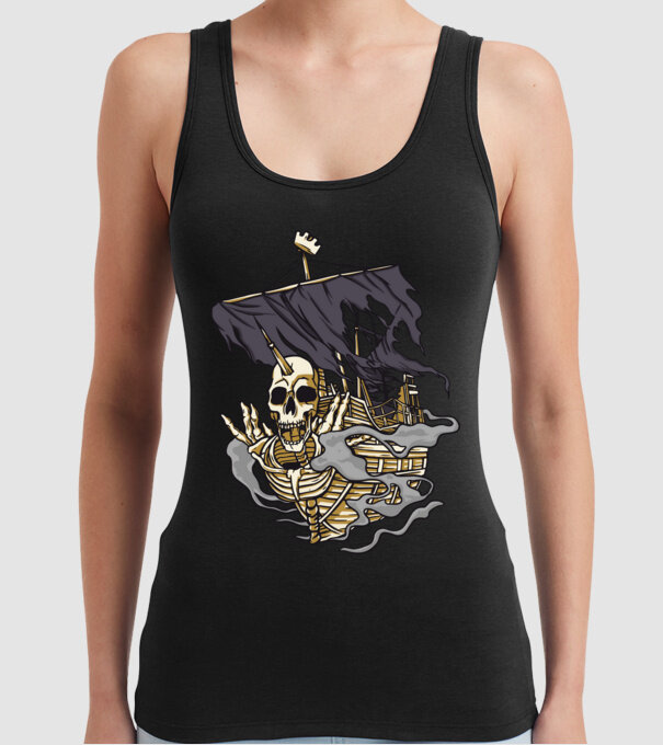 Vapoare model negru pe tricou