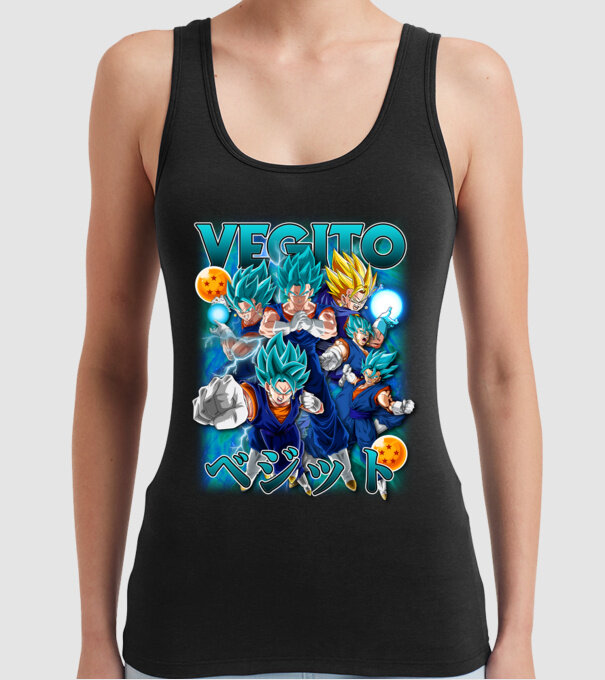 vegito dragonball model negru pe tricou