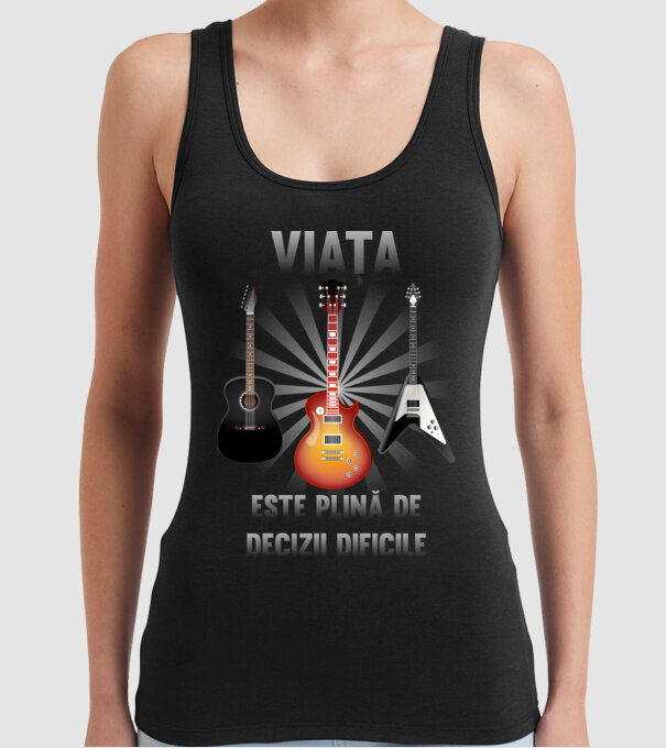 Viața este plină de decizii dificile model negru pe tricou