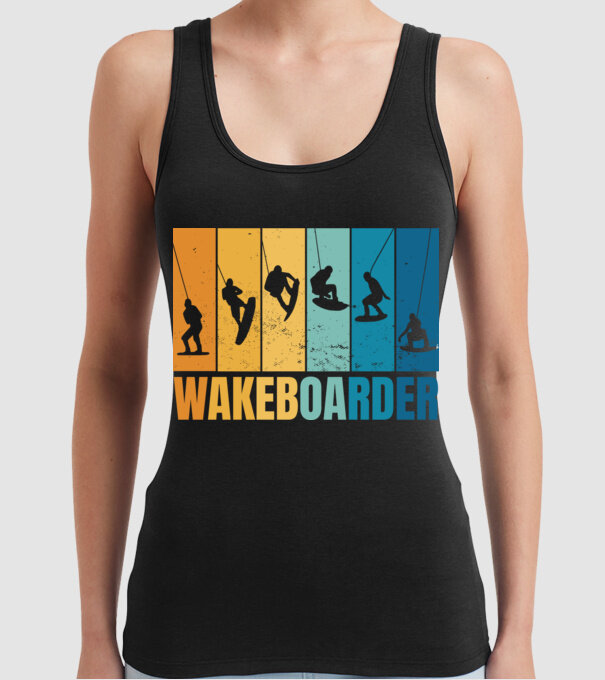 Wakeboard model negru pe tricou