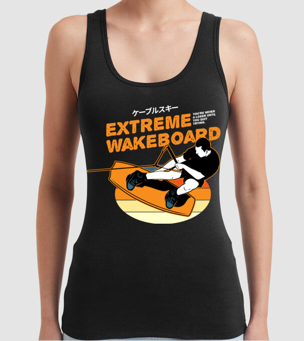 Wakeboard model negru pe tricou
