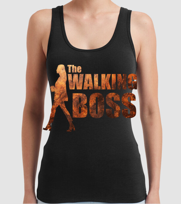 Walking bos model negru pe tricou