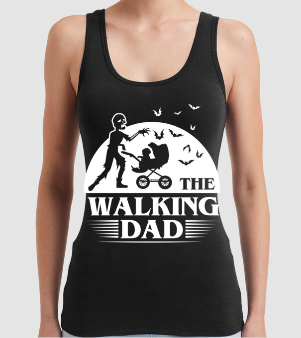 Walking dad model negru pe tricou
