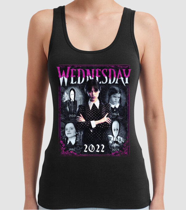 WEDNESDAY ADDAMS multi all time model negru pe tricou